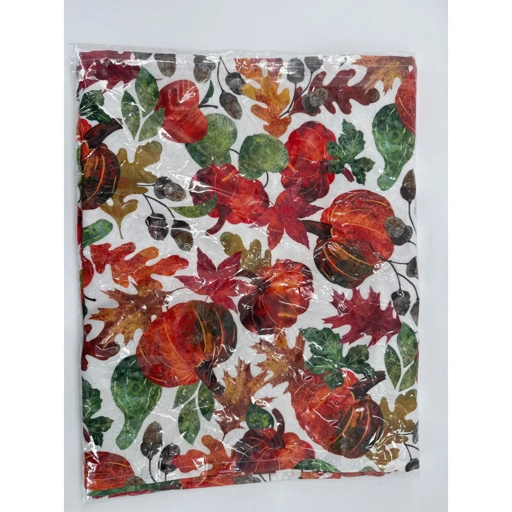 Lifestyle‎ Folium Table Runner Multi Pumpkin Harvest 16x120 Fall Leaves New